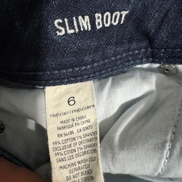 American Eagle Outfitters Women Stretch Slim Boot Jeans Dark Wash Sz 6 Low Rise - Picture 5 of 12